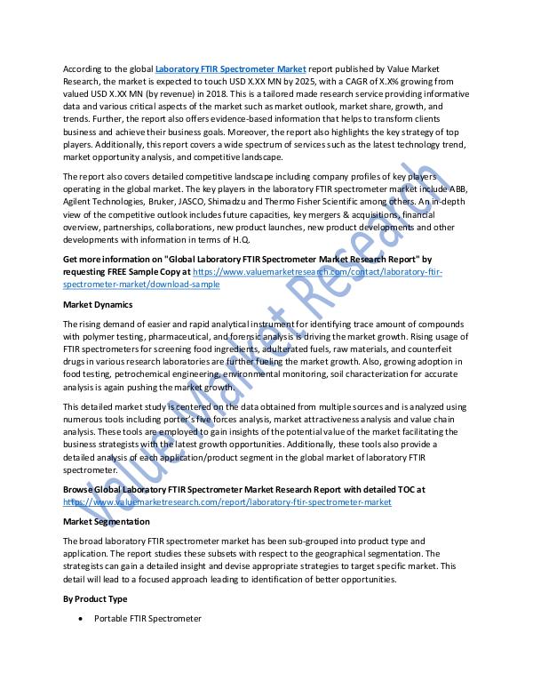 Laboratory FTIR Spectrometer Market Report, 2025