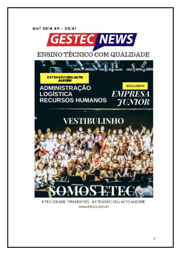 Minha primeira Revista Jornal GESTEC NEWS