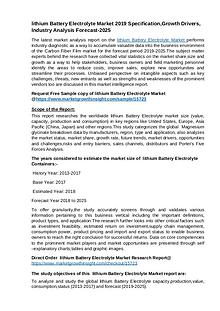 lithium Battery Electrolyte Market Report 2019