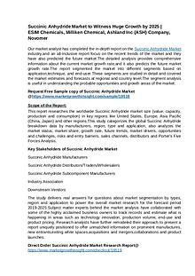 Succinic Anhydride Market Size, Share, Trend,Growth Forecast to 2025