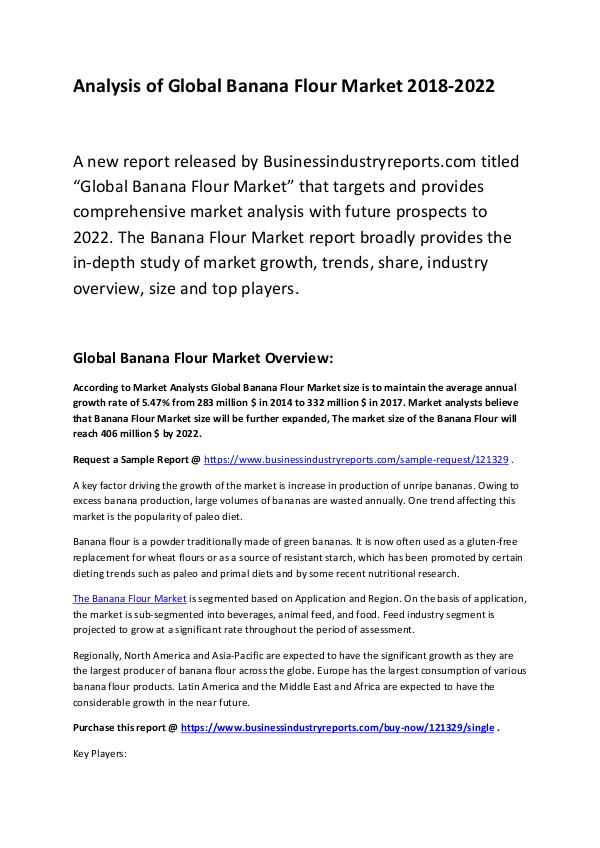 Banana Flour Market Report 2018