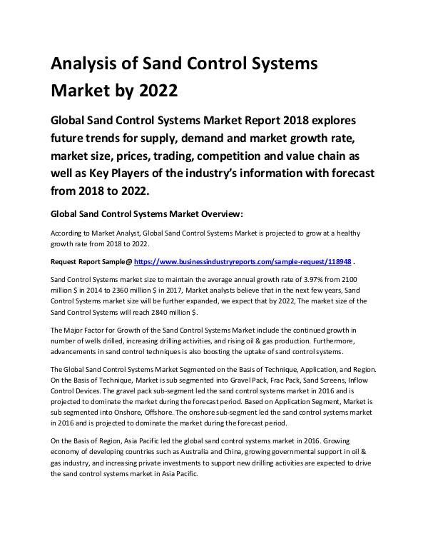 Sand Control Systems Market