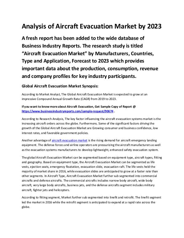 Aircraft Evacuation Market