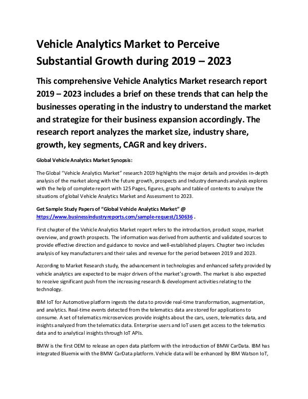 Vehicle Analytics Market