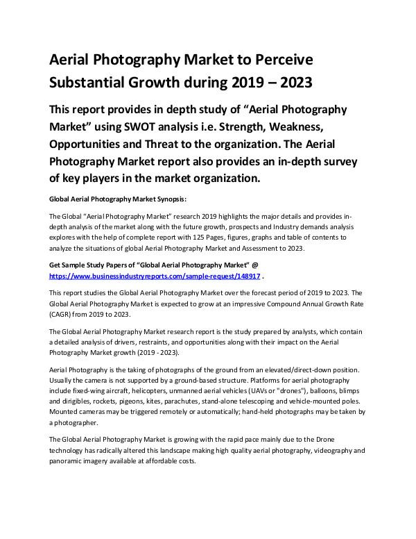 Market Analysis Report Aerial Photography Market