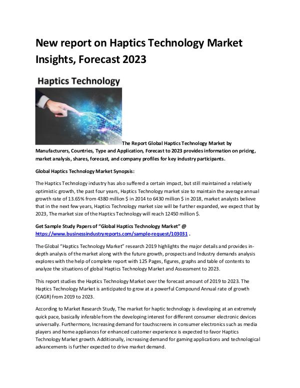 Haptics Technology Market