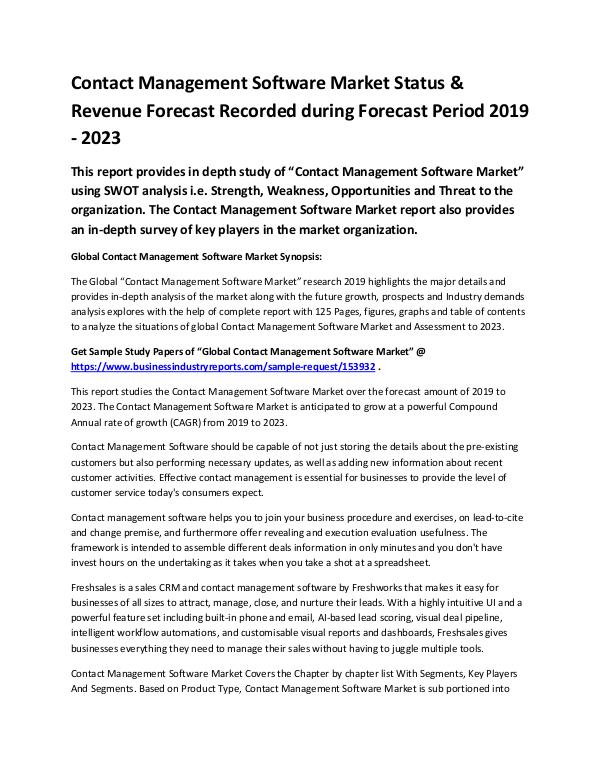 Contact Management Software Market