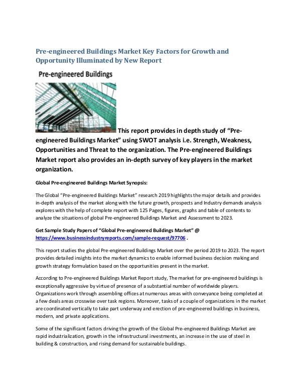 Pre-engineered Buildings Market