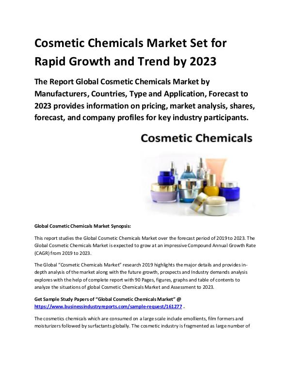 Cosmetic Chemicals Market