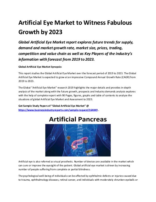 Artificial Eye Market 2019