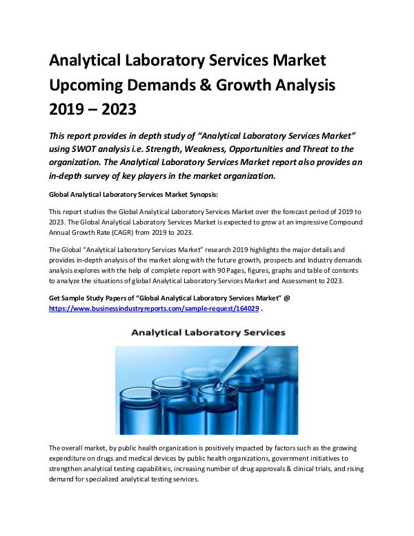 Analytical Laboratory Services Market 2019