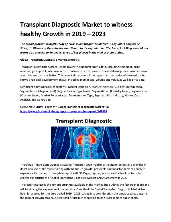 Transplant Diagnostic Market