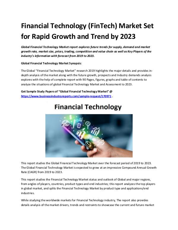 Financial Technology (FinTech) Market2019 - 2023