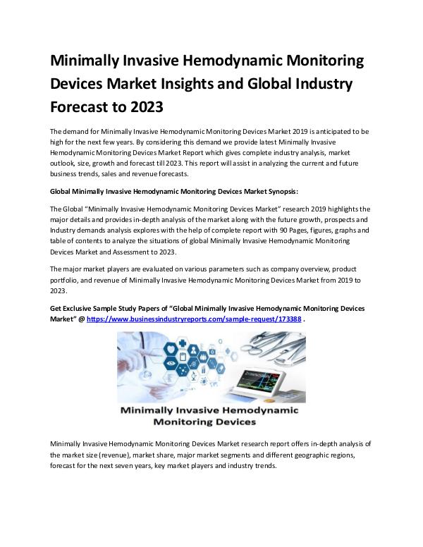 Minimally Invasive Hemodynamic Monitoring Devices