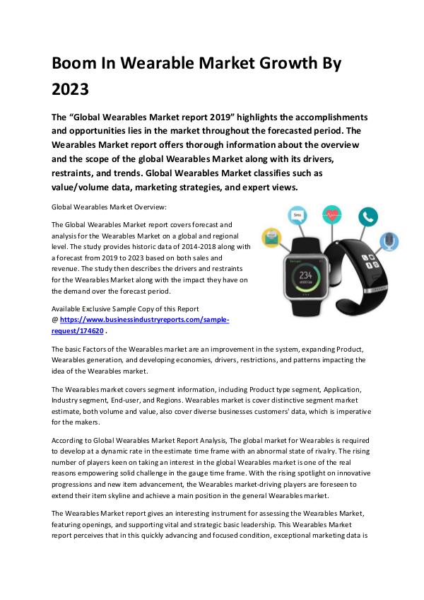 Market Analysis Report Wearables Market 2019