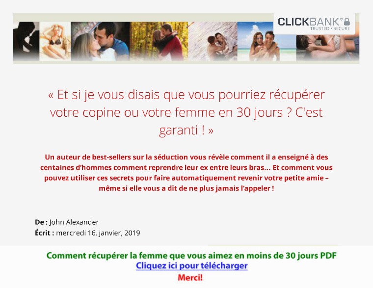 Comment récupérer la femme que vous aimez en moins de 30 jours PDF