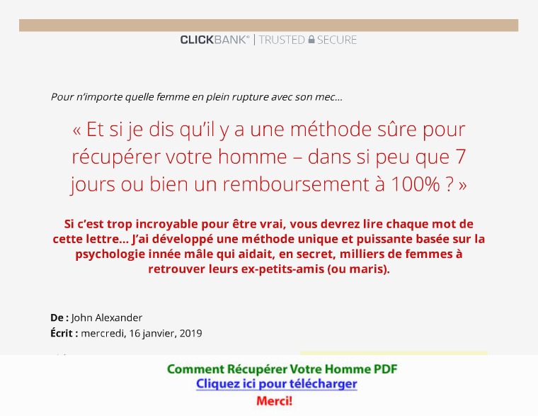 Comment Récupérer Votre Homme PDF