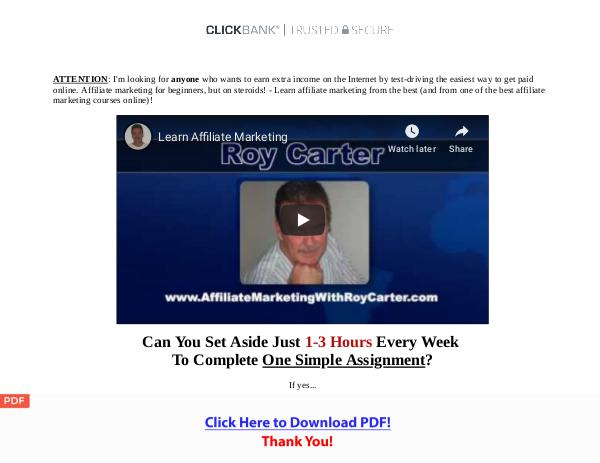 Affiliate Marketing With Roy Carter PDF