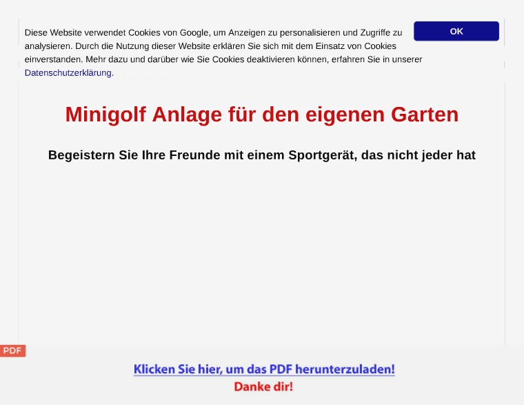 Minigolf Anlage Technik Patentschriften [PDF]