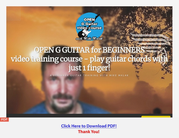 Open G Guitar for Beginners digital video course [PDF]