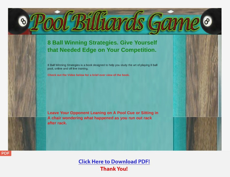 8 Ball Winning Strategies [PDF] 8 Ball Winning Strategies