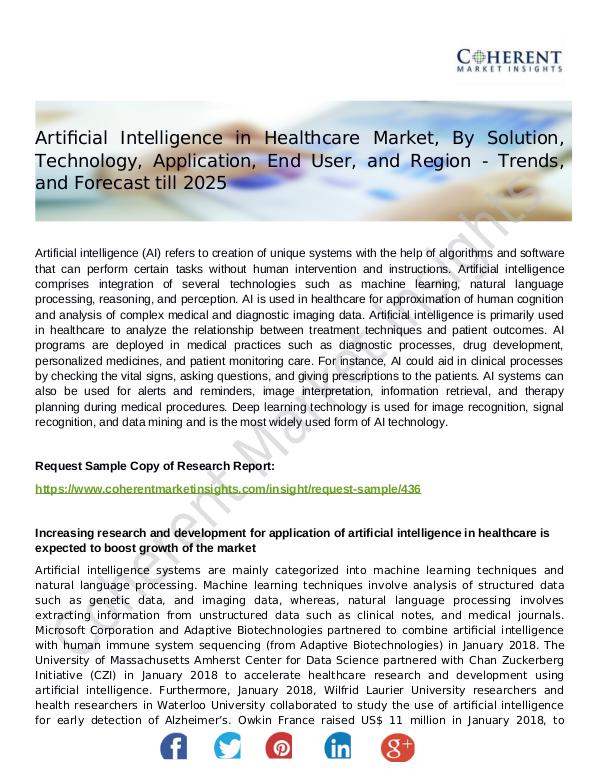 Artificial Intelligence in Healthcare Market