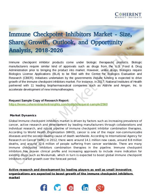 Stairlifts Market: Foresees Skyrocketing Growth in the Coming Years Immune Checkpoint Inhibitors Market