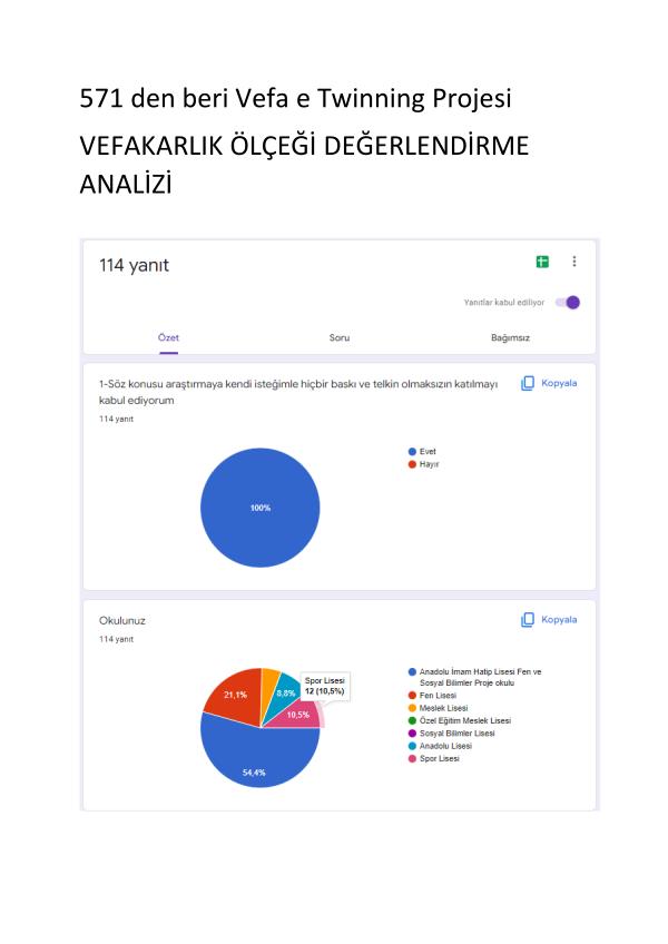 571 den beri vefa proje vefakarlık ölçek analizi57