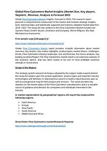 Flow Cytometers Market Insights analysis and forecast Report by 2023