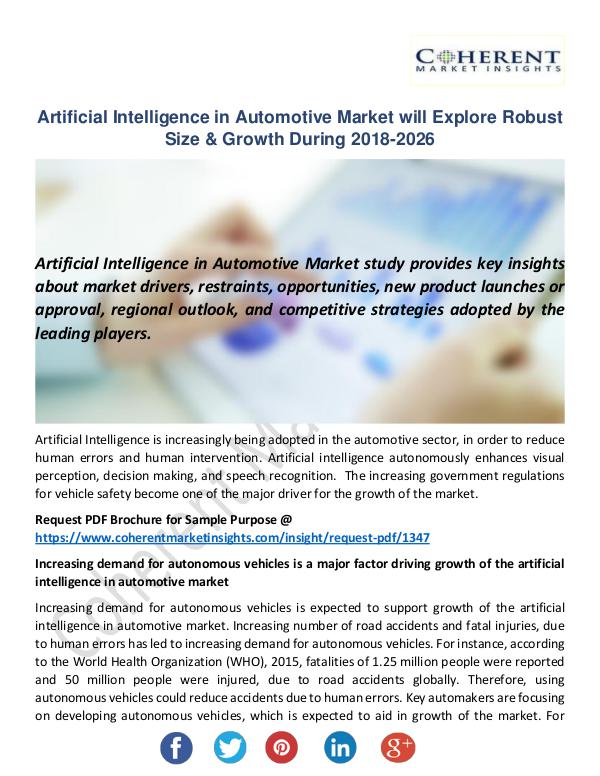 Artificial Intelligence in Automotive Market