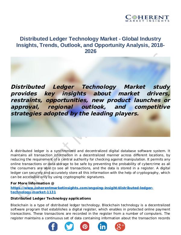 Christy Publications Distributed Ledger Technology Market