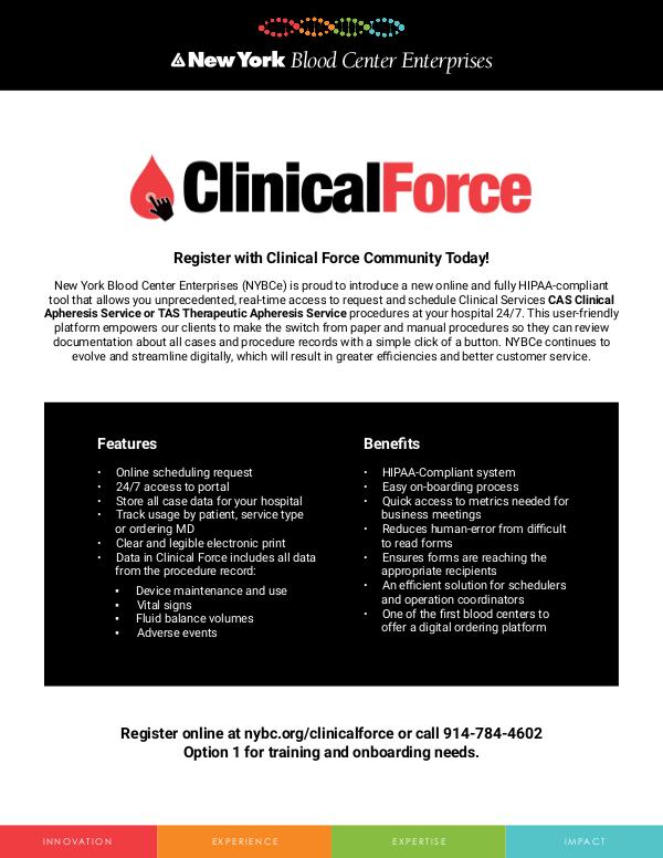 CAS Clinical Apheresis / TAS Therapeutic Apheresis Service