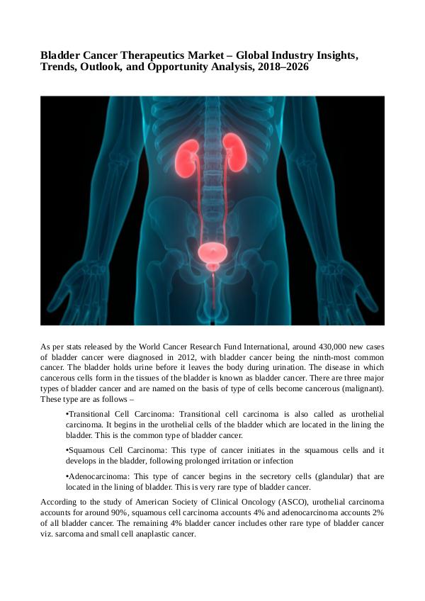 Bladder Cancer Therapeutics Market