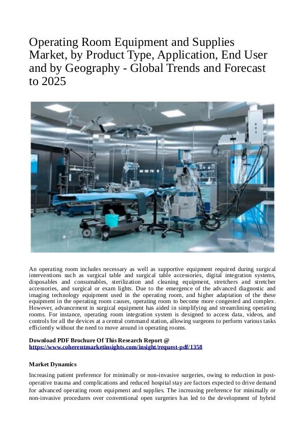 Healtcare Operating Room Equipment and Supplies Market