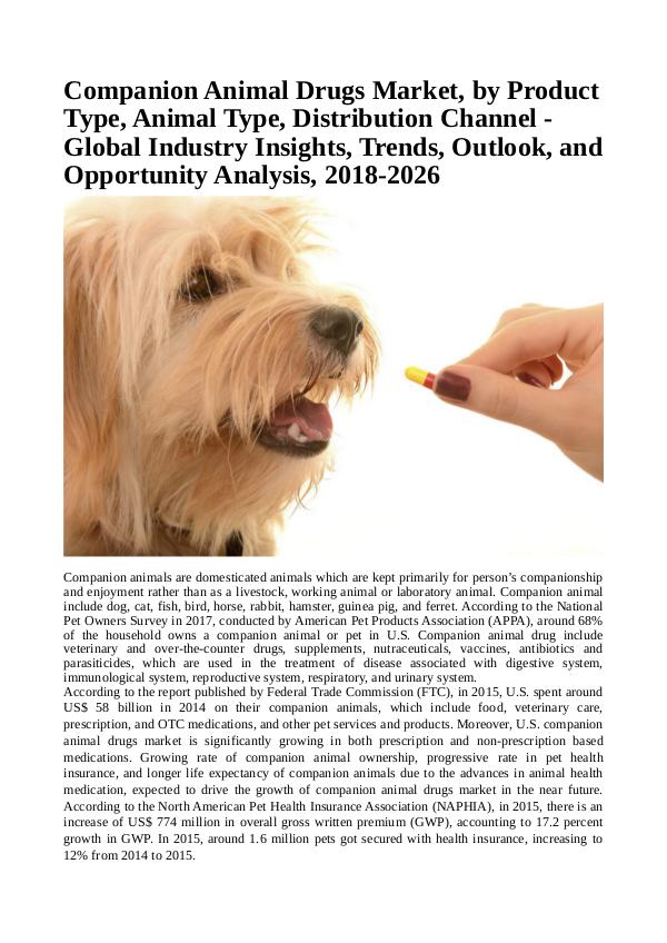 Healtcare Companion Animal Drugs Market