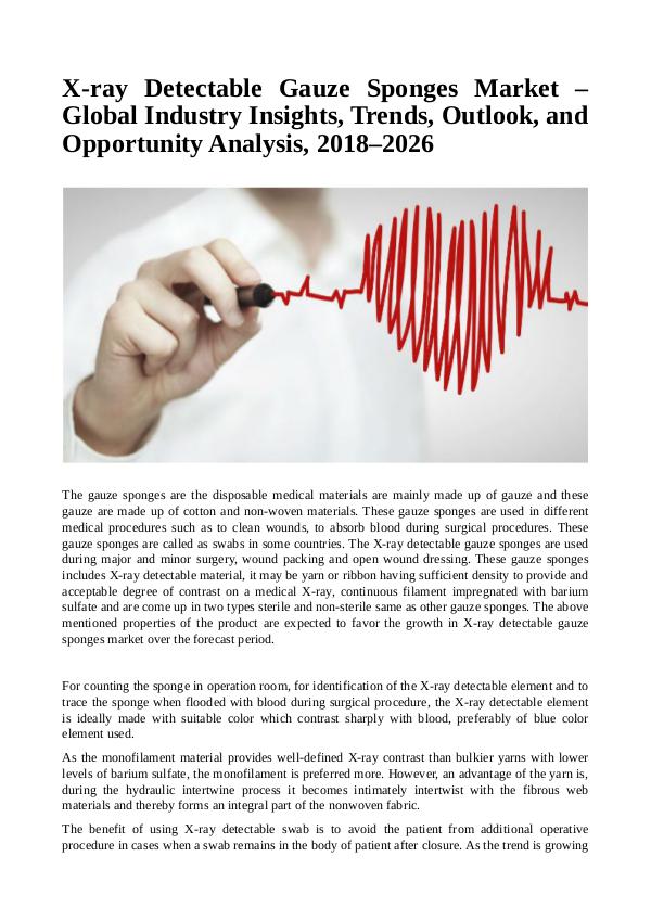 X-ray Detectable Gauze Sponges Market