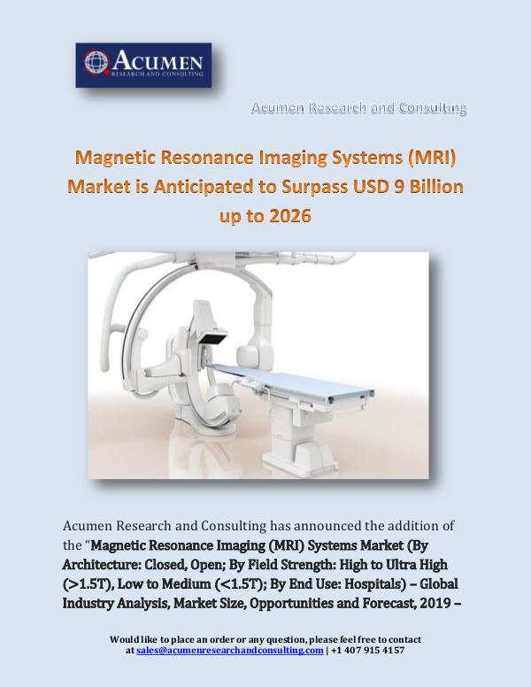 Magnetic Resonance Imaging Systems (MRI) Market is