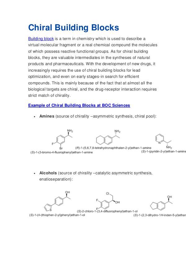 Chiral Building Blocks 7-Chiral Building Blocks