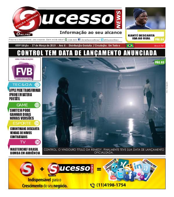 Jornal Sucesso News Jornal Sucesso News - Edição - 499 ONLINE