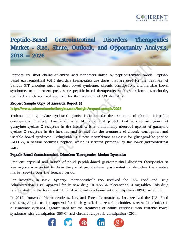 Peptide-Based Gastrointestinal Disorders Therapeut