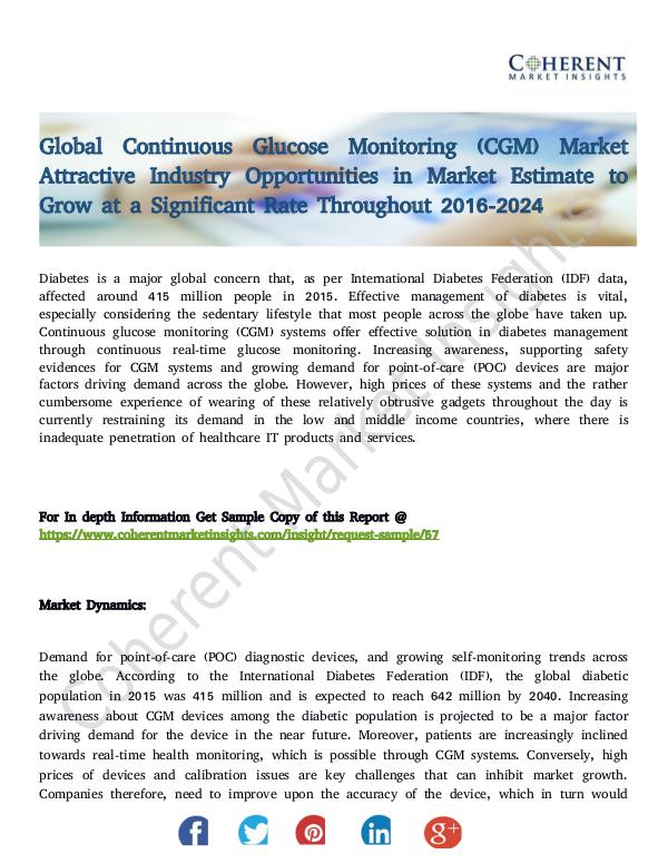 Global Continuous Glucose Monitoring (CGM) Market