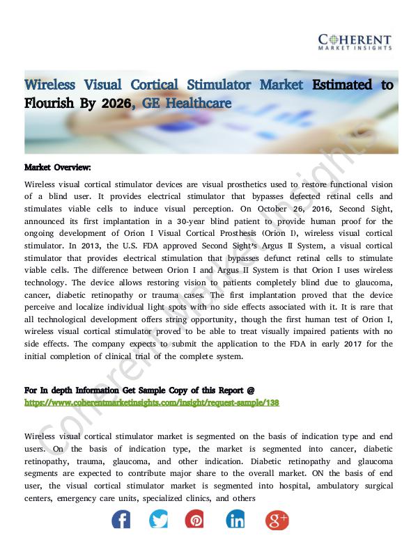 Wireless Visual Cortical Stimulator Market