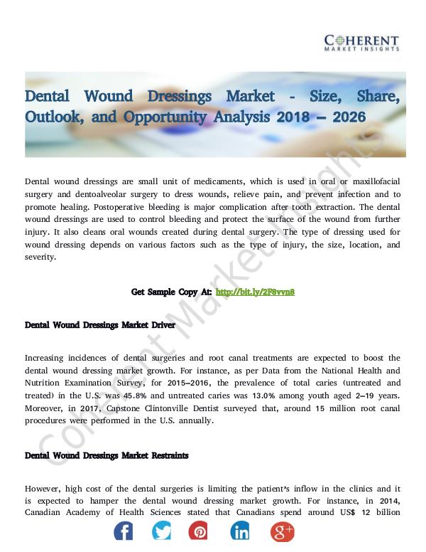 Dental Wound Dressings Market