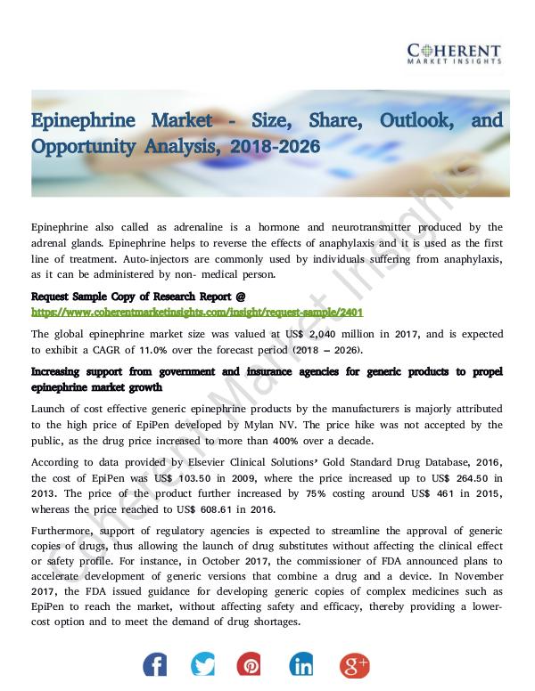 Epinephrine Market