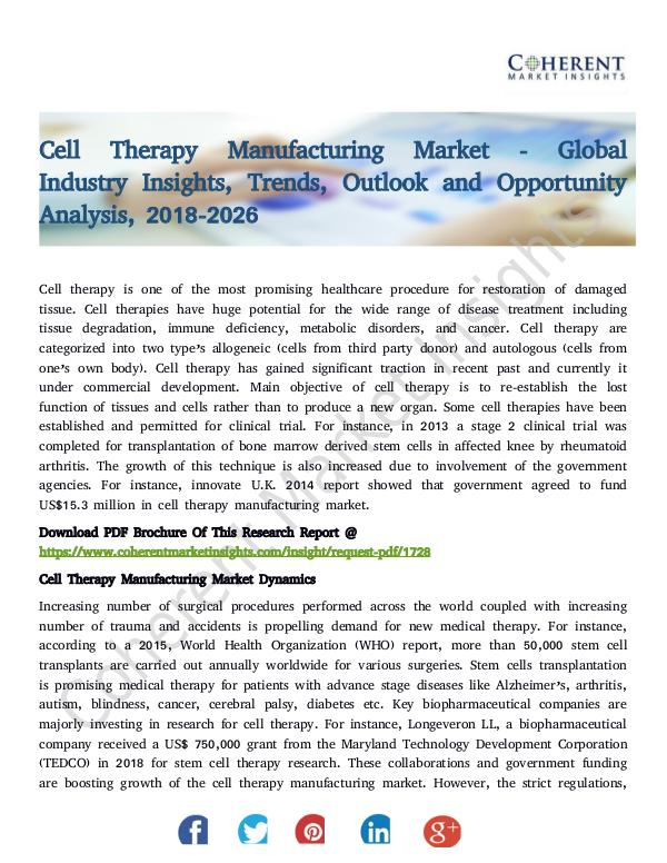 Cell Therapy Manufacturing Market