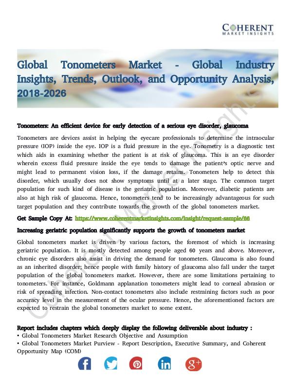 Global Tonometers Market