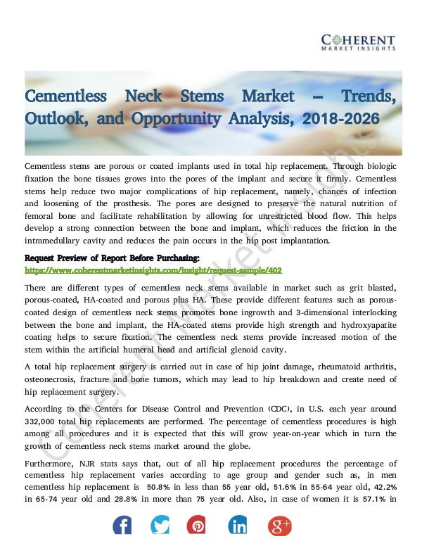 Cementless Neck Stems Market
