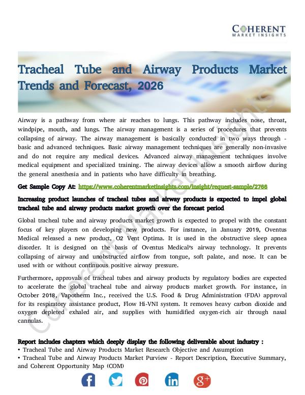 Tracheal Tube and Airway Products Market