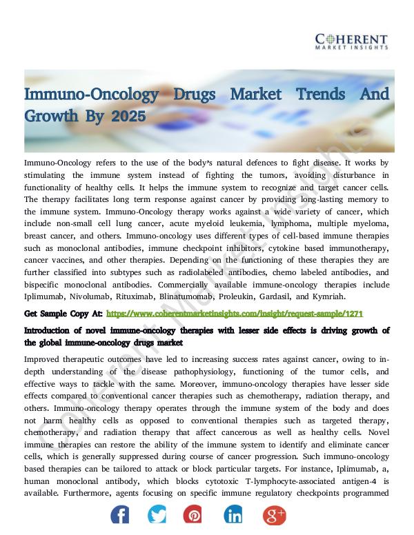 Immuno-Oncology Drugs Market