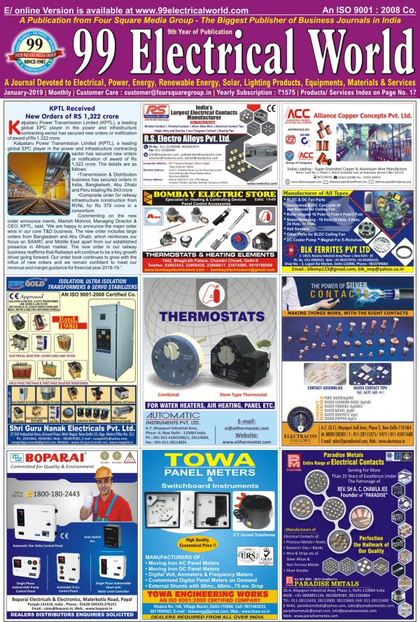 99 Electrical World Jan 2019 99 ELECTRICAL WORLD JAN-2018